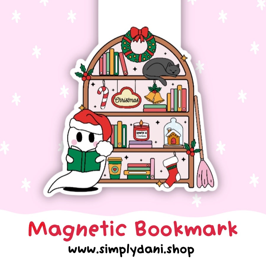 Christmas Book Shelf | Magnetic Bookmark