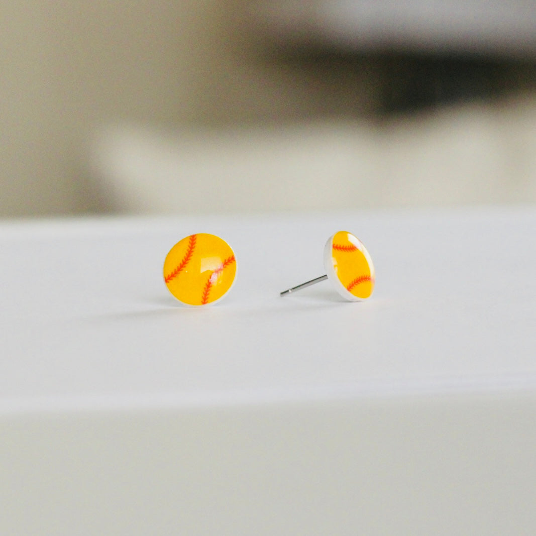 Softball Stud Earrings