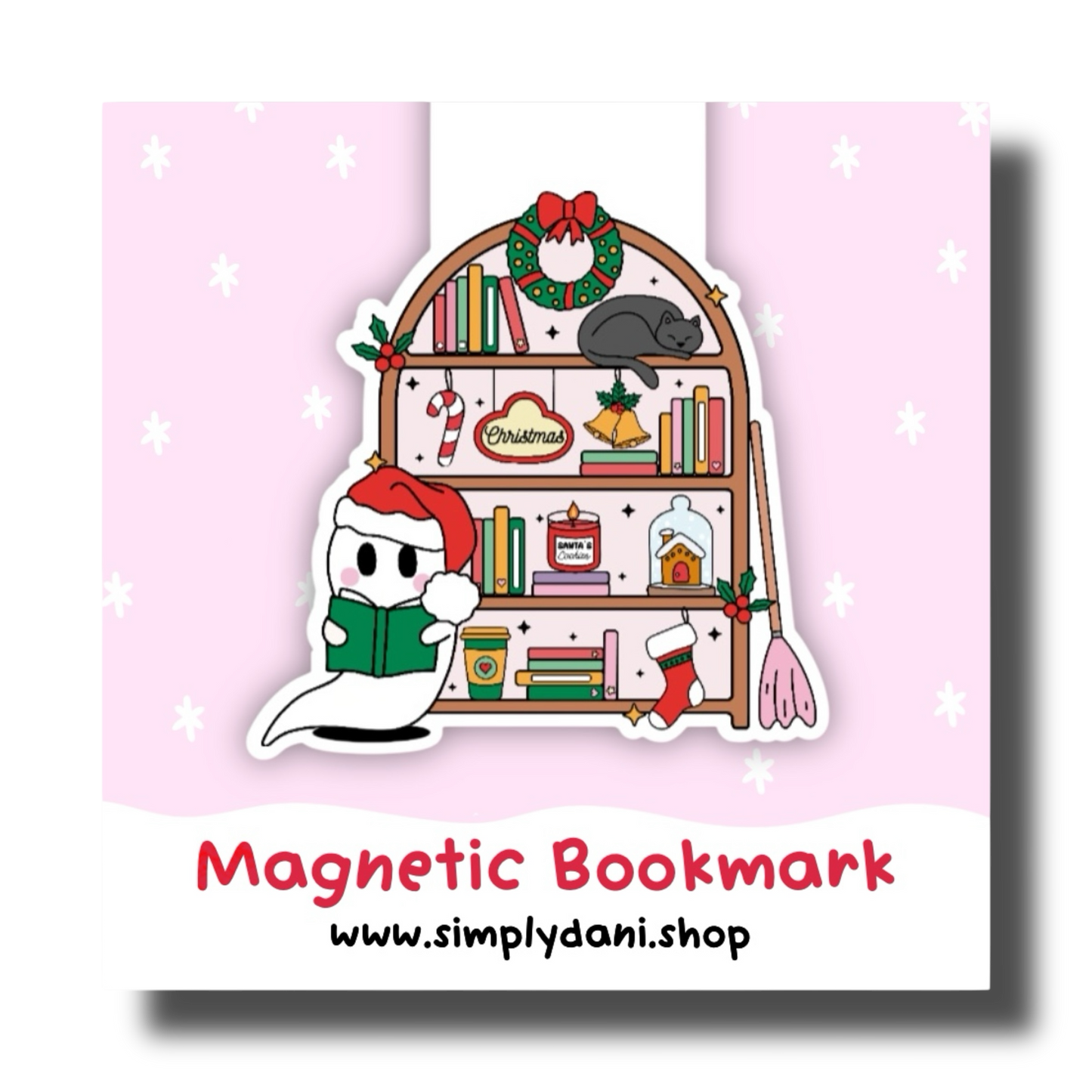 Christmas Book Shelf | Magnetic Bookmark